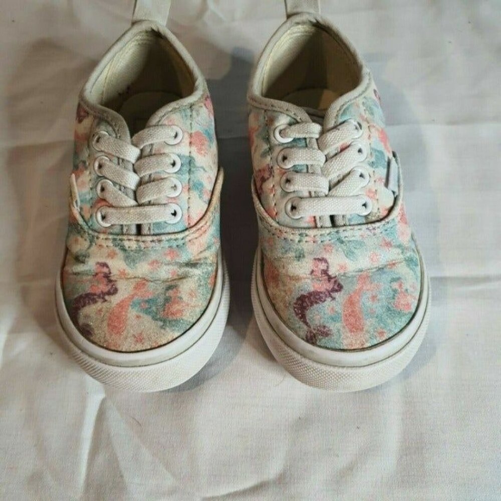 Vans Glitter Shoes Girls Size 7 Shimmer Mermaid Sneakers Pastel Tennis Toddler‎